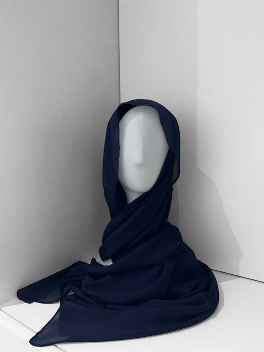 Chiffon Hijab Dunkelblau